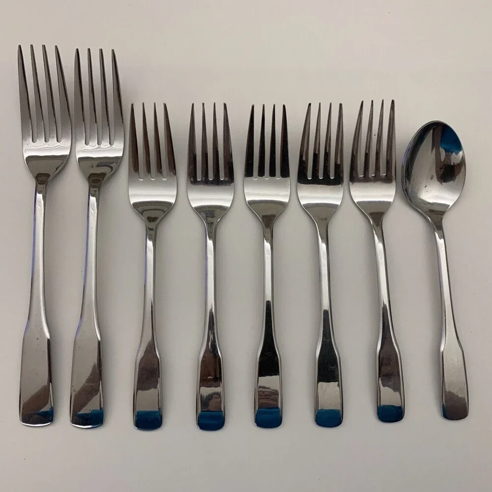 Select Stainless‎ Steel Forks Spoon Flatware Lot of 8